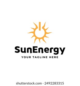 Solar Energy logo designs vector, Sun power logo