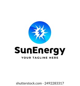 Solar Energy logo designs vector, Sun power logo