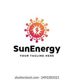 Solar Energy logo designs vector, Sun power logo