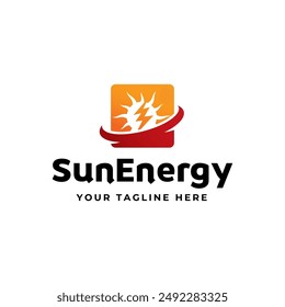 Solar Energy logo designs vector, Sun power logo