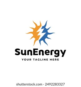 Solar Energy logo designs vector, Sun power logo