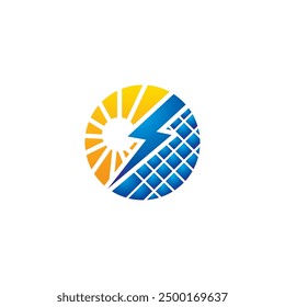 Logotipo de energía solar diseña el Vector, logotipo de energía solar