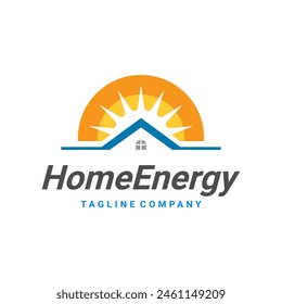 solar energy logo. home energy logo. sun logo design template. good for any company with a solar theme top1