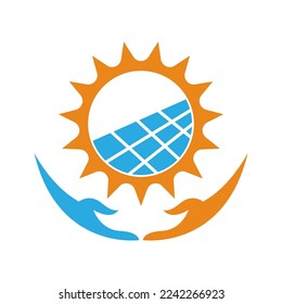 Solar energy logo icon design illustration