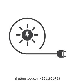 Diseño plano del icono del logotipo de la energía solar