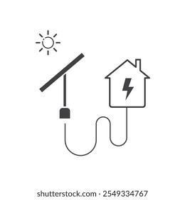 Design plano do ícone do logotipo da energia solar