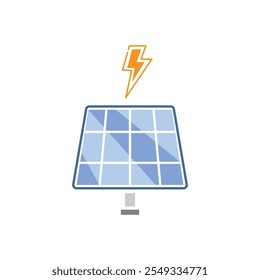 Design plano do ícone do logotipo da energia solar