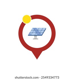 Solar energy logo icon flat design