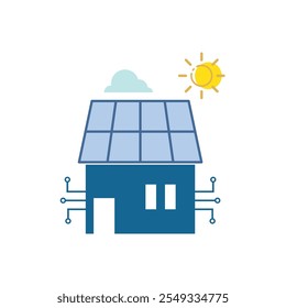 Solar energy logo icon flat design