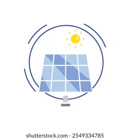 Solar energy logo icon flat design