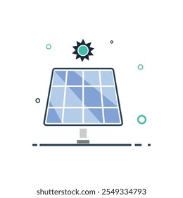 Design plano do ícone do logotipo da energia solar