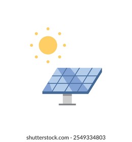 Diseño plano del icono del logotipo de la energía solar