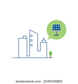 Design plano do ícone do logotipo da energia solar