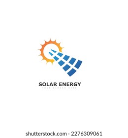 solar energy logo or icon. vector solar panel sign