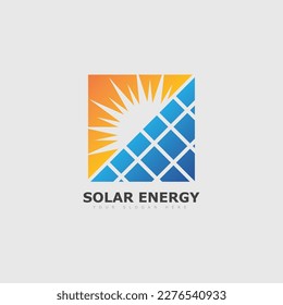 solar energy logo or icon. vector solar panel sign