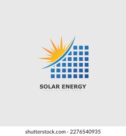 logotipo o icono de la energía solar. signo de panel solar vectorial