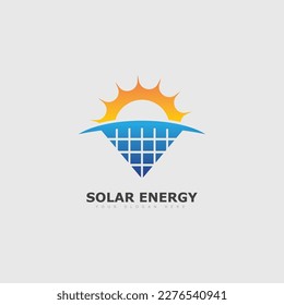 solar energy logo or icon. vector solar panel sign