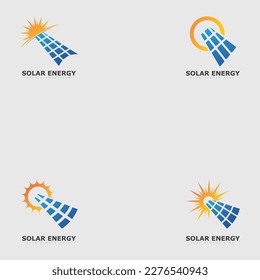 logotipo o icono de la energía solar. signo de panel solar vectorial
