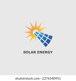 solar energy logo or icon. vector solar panel sign