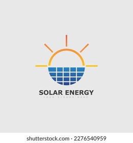 logotipo o icono de la energía solar. signo de panel solar vectorial