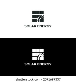 Solar energy logo isolated of flat style design
