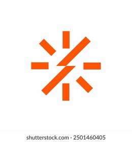 solar energy logo with lightning line