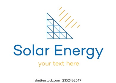 Solar energy logo modern line style isolated on background