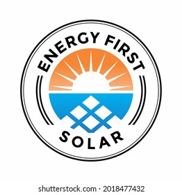 Solar Energy Logo, Solar Panels Logo Vector