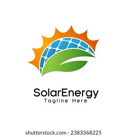 solar energy logo renewable green energy vector illustration