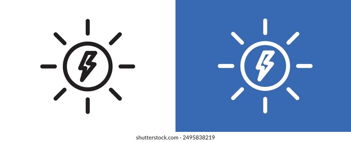 Solar energy logo sign set vector outline