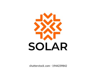 solar energy logo. sun logo design template. good for any company with a solar themed.