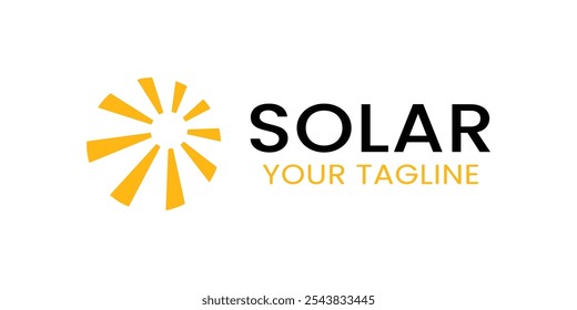 Solar energy logo. Sunshine logo icon design template. Good for green energy company with a solar themed.