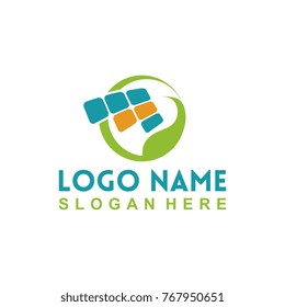 Solar energy logo template.