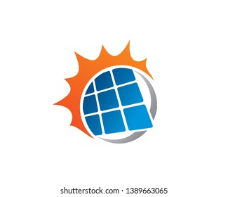 Solar Energy Logo Template Icon Symbol Stock Vector (Royalty Free ...