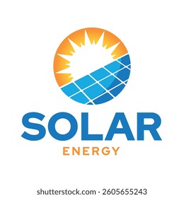 Solar energy logo template. Solar panel logo.