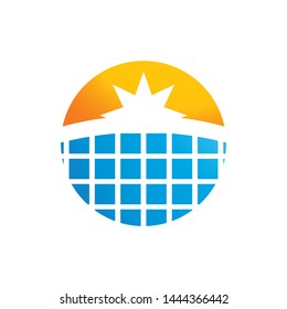 Solar energy logo template, vector clean energy icon design