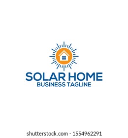 Solar Energy Logo Template, Vector Clean Energy Icon Design, Flat Design Illustration