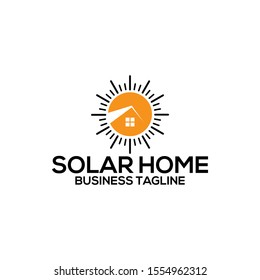 Solar Energy Logo Template, Vector Clean Energy Icon Design, Flat Design Illustration