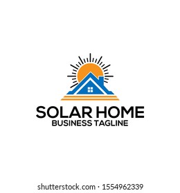 Solar Energy Logo Template, Vector Clean Energy Icon Design, Flat Design Illustration