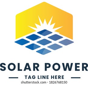 Diseño vectorial de logotipo de energía solar
