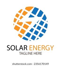 Logo für Solarenergie, Vektordesign-Vorlage