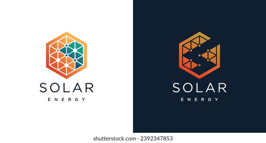 Ilustración de diseño vectorial del logotipo de energía solar con concepto de elemento creativo