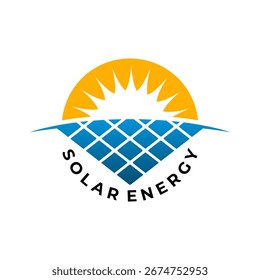 Dibujo de la mano del Vector del logotipo de la energía solar aislado en círculo