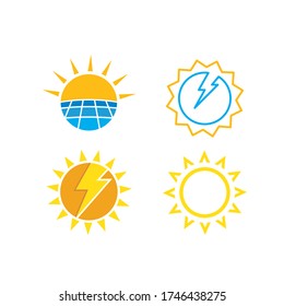 solar energy  logo vector icon illustration  design
