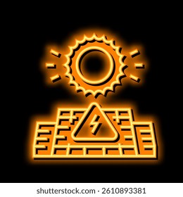 solar energy neon light sign vector. solar energy illustration