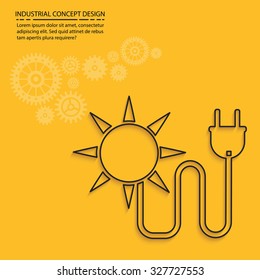 Solar energy on yellow background,clean vector