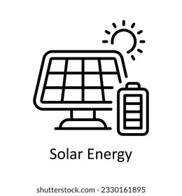 Solar Energy Outline Icon Design illustration. Smart Industries Symbol on White background EPS 10 File
