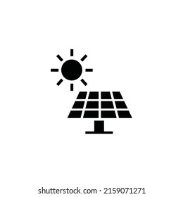 Solar energy outline simple vector icon isolated on white background. Vector illustration