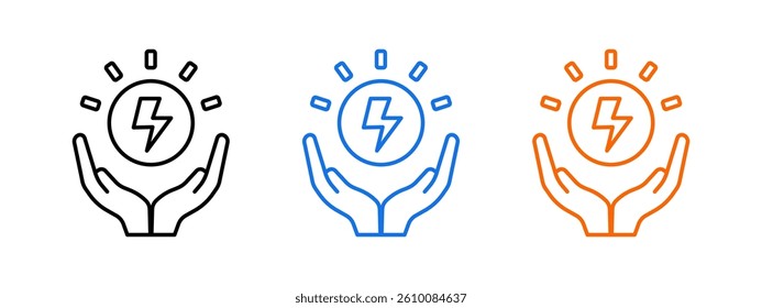 solar energy outline style  icon set. isolated on white background
