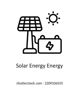 solar energy Outline Vector Icon Design illustration on White background. EPS 10 File